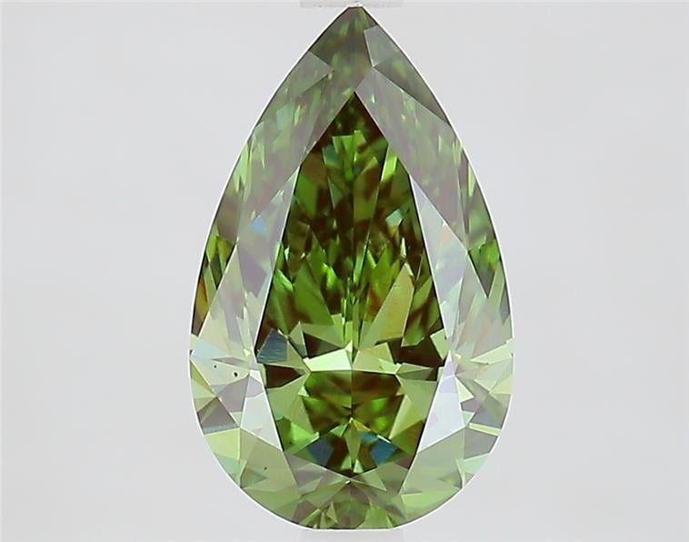 1.90 Ct. Fancy Vivid  Green Pear Lab Grown Diamond