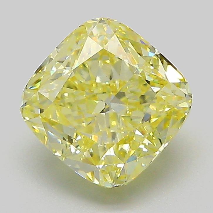 2.25 Ct. Fancy  Yellow Cushion Lab Grown Diamond