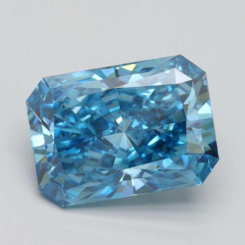 3.01 Ct. Fancy Vivid Malibu Blue Radiant Lab Grown Diamond