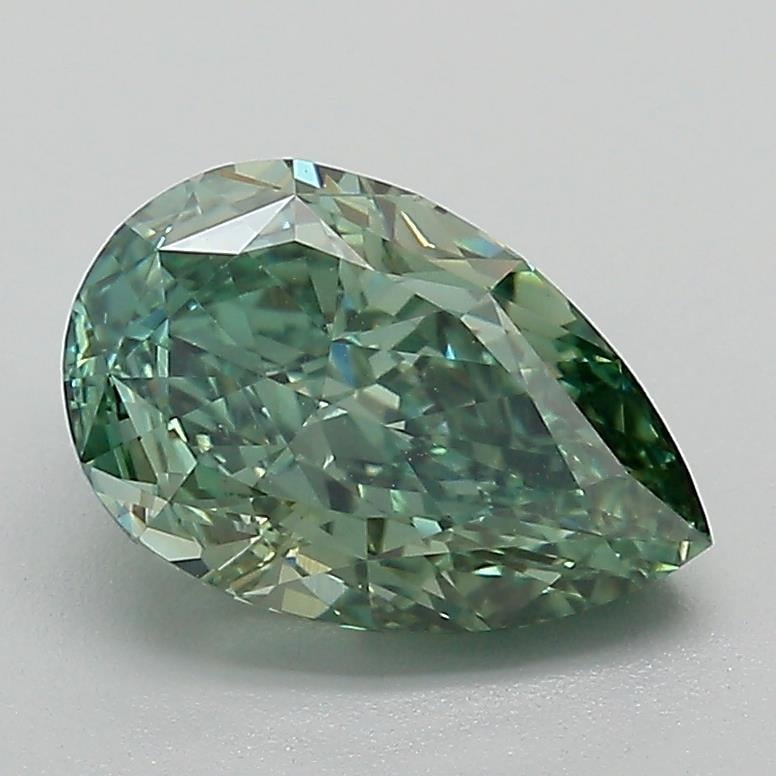 2.23 Ct. Fancy Vivid Bluish Green Pear Lab Grown Diamond