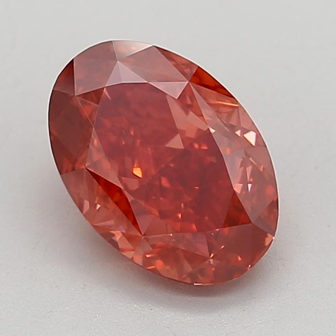 3.03 Ct. Fancy Vivid Orangy Pink Oval Lab Grown Diamond