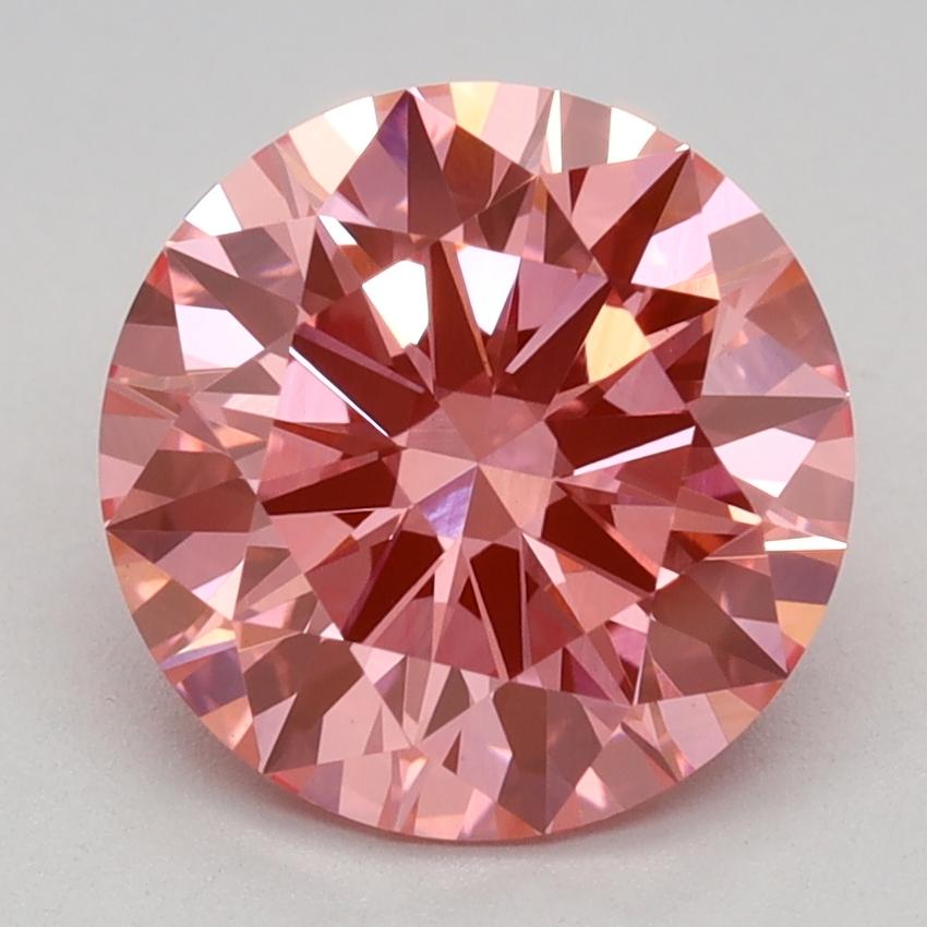 2.03 Ct. Fancy Vivid Pink Round Lab Grown Diamond