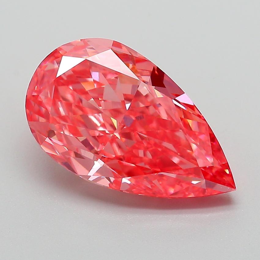4.39 Ct. Fancy Vivid Pink Pear Lab Grown Diamond