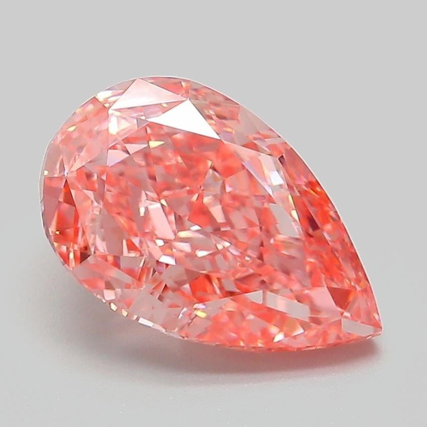 3.69 Ct. Fancy Vivid Pink Pear Lab Grown Diamond