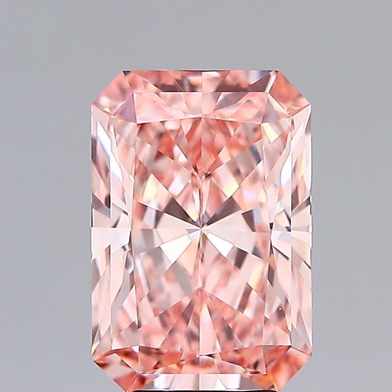4.79 Ct. Fancy Intense  Pink Radiant Lab Grown Diamond