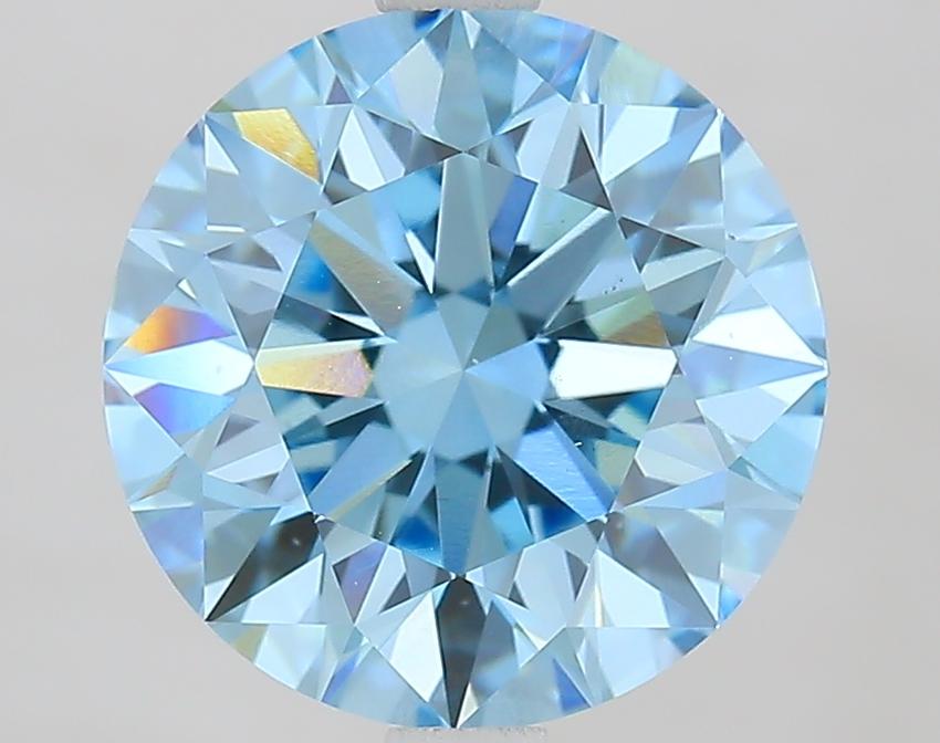 3.50 Ct. Fancy Vivid Blue Round Lab Grown Diamond