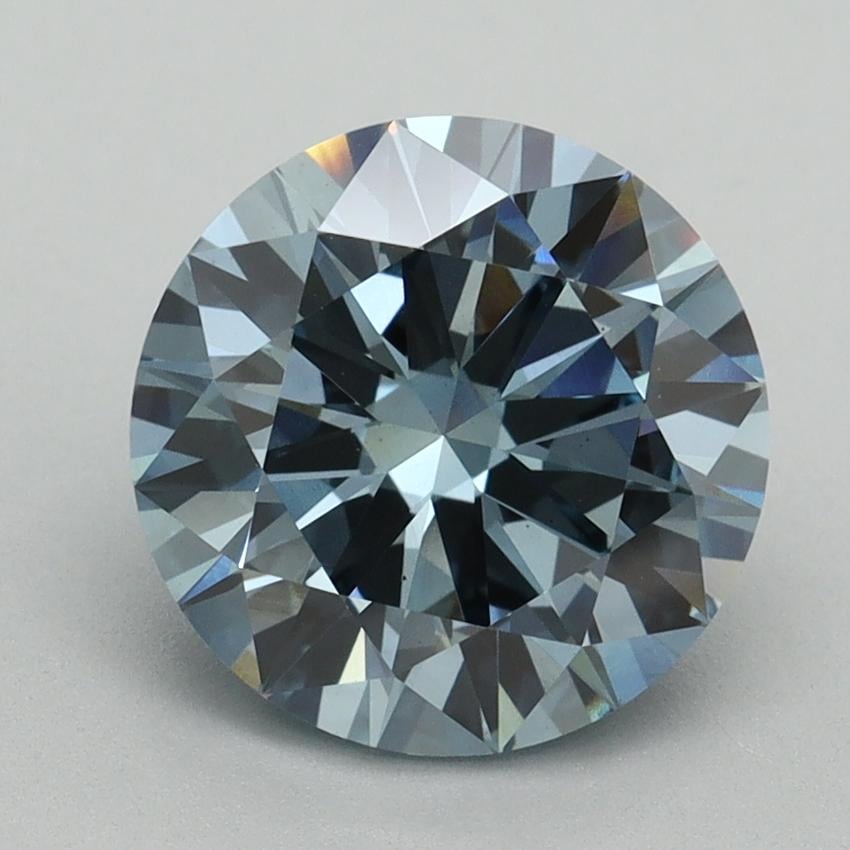 3.00 Ct. Fancy Vivid Blue Round Lab Grown Diamond