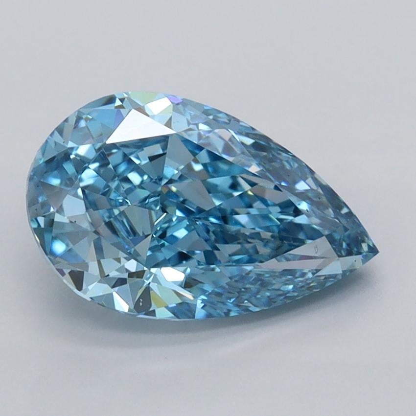 2.03 Ct. Fancy Vivid  Blue Pear Lab Grown Diamond