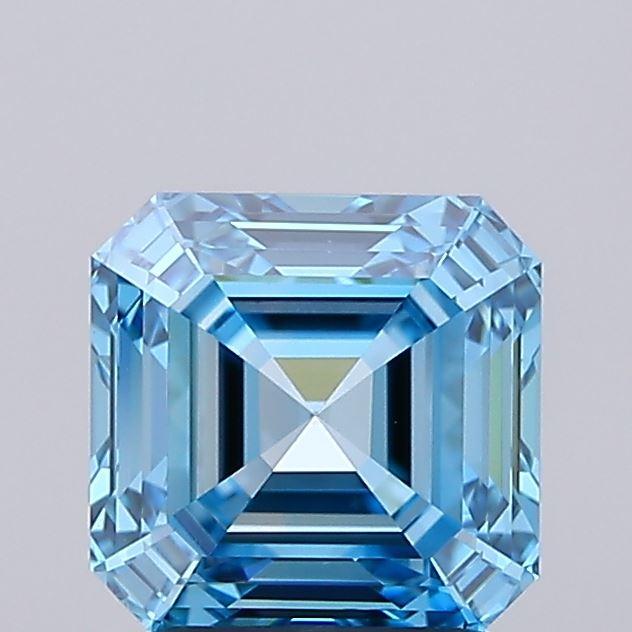 1.72 Ct. Fancy Vivid Blue Asscher Lab Grown Diamond