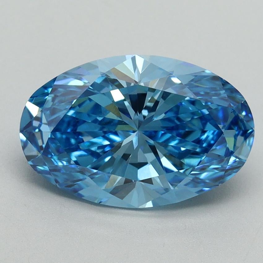 3.10 Ct. Fancy Vivid Blue Oval Lab Grown Diamond