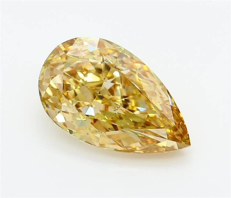 7.03 Ct. Fancy Intense  Yellow Pear Lab Grown Diamond