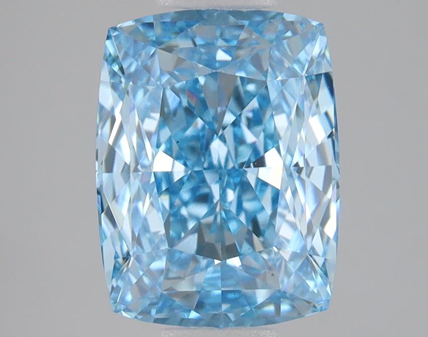 3.02 Ct. Fancy Vivid Blue Cushion Lab Grown Diamond