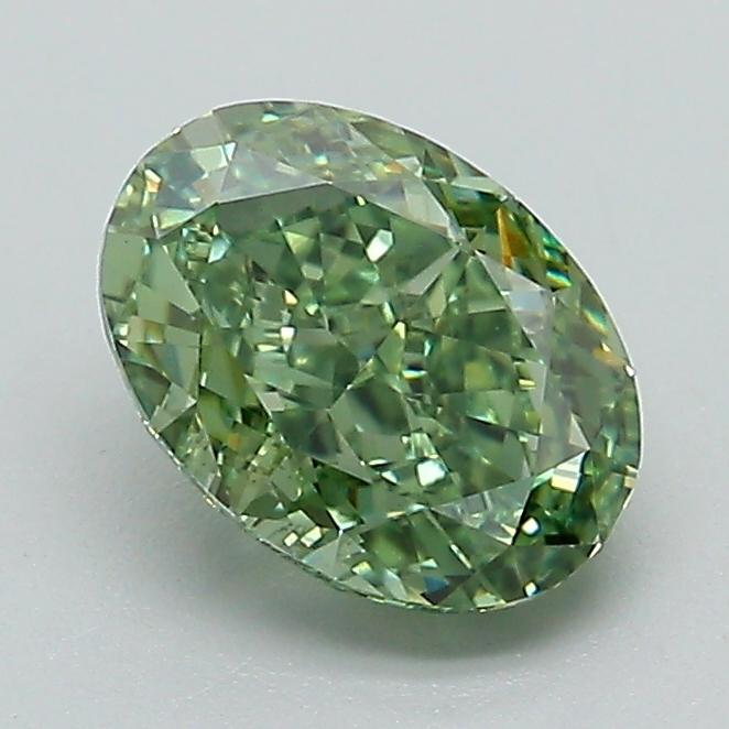1.28 Ct. Fancy Vivid Green Oval Lab Grown Diamond