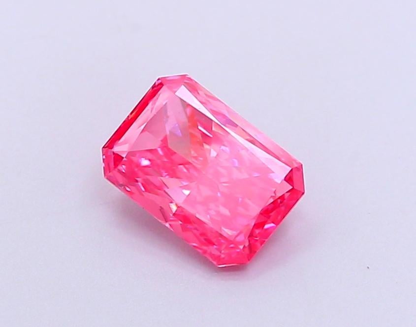 1.12 Ct. Fancy Vivid Pink Radiant Lab Grown Diamond