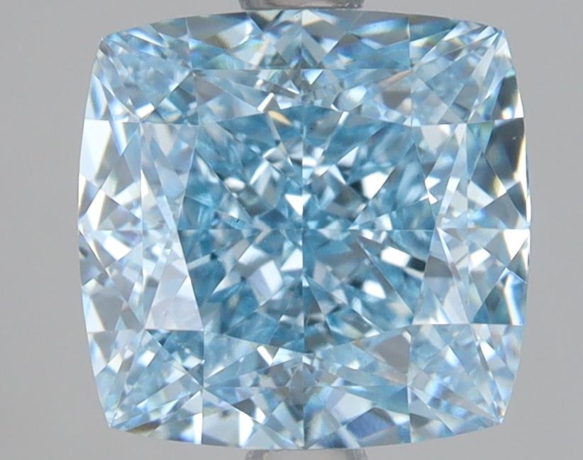 3.06 Ct. Fancy Intense Blue Cushion Lab Grown Diamond