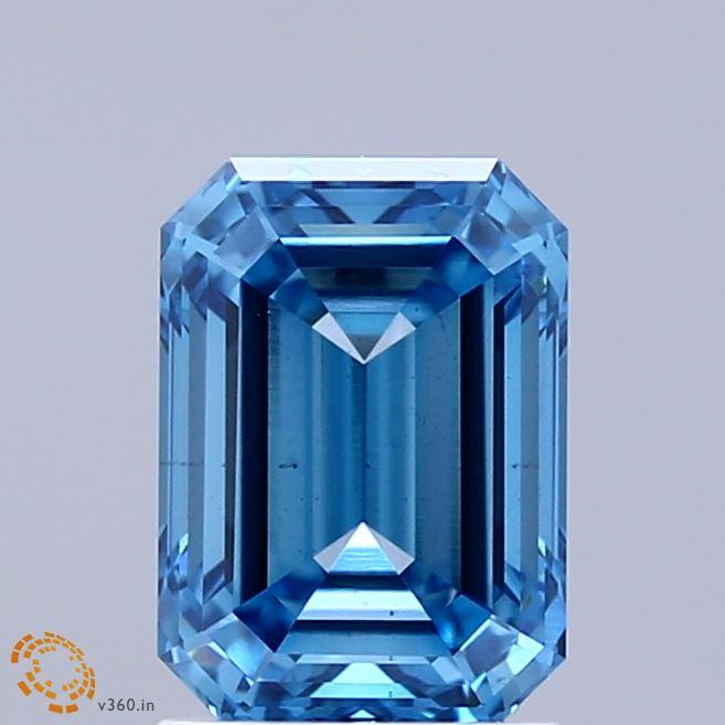 2.00 Ct. Fancy Vivid Blue Emerald Lab Grown Diamond