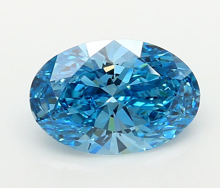 2.12 Ct. Fancy Vivid  Blue Oval Lab Grown Diamond