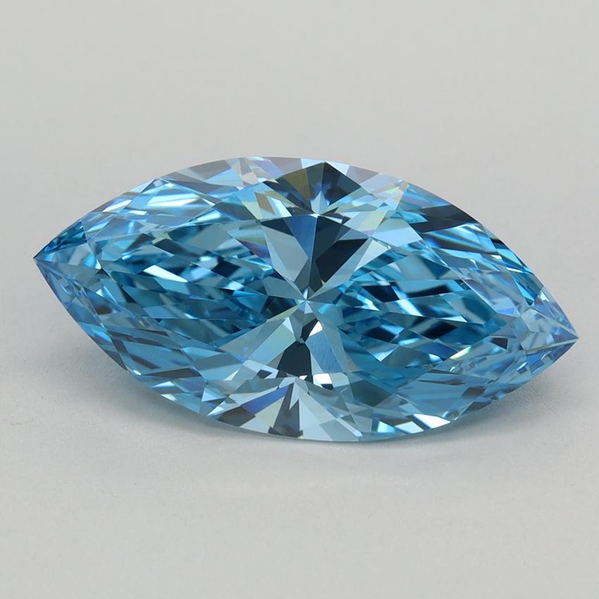2.51 Ct. Fancy Vivid Blue Marquise Lab Grown Diamond