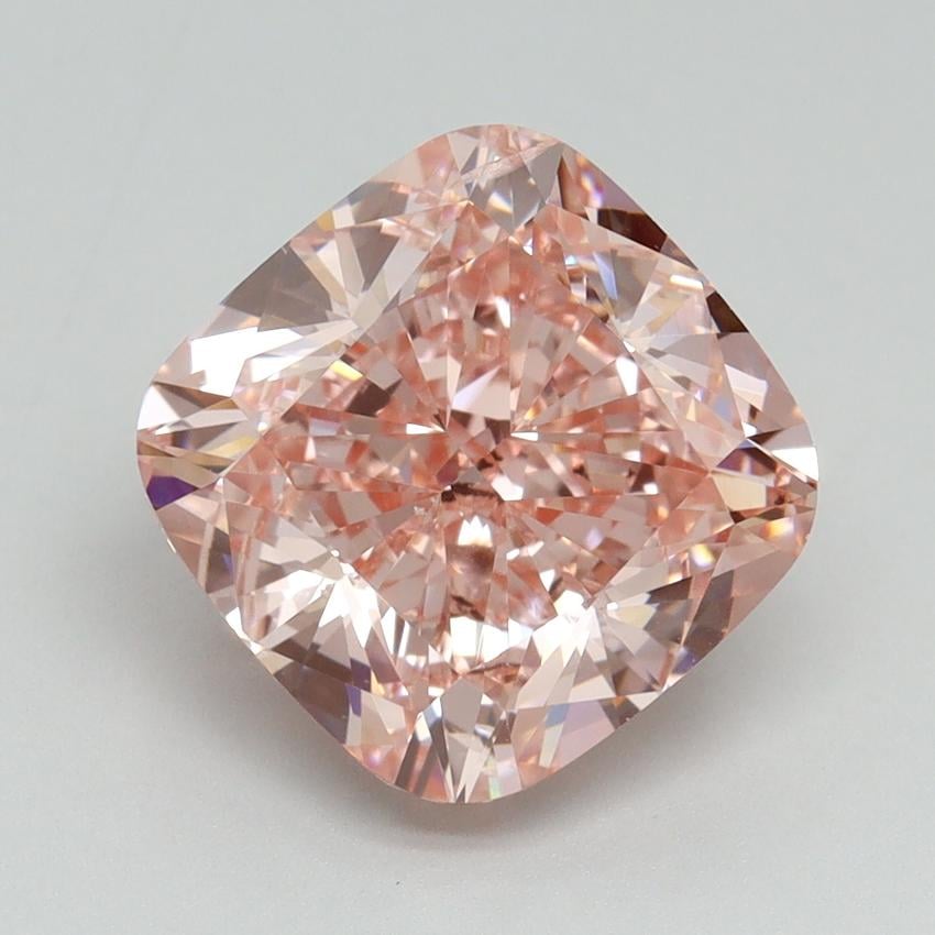 5.01 Ct. Fancy Vivid Pink Cushion Lab Grown Diamond