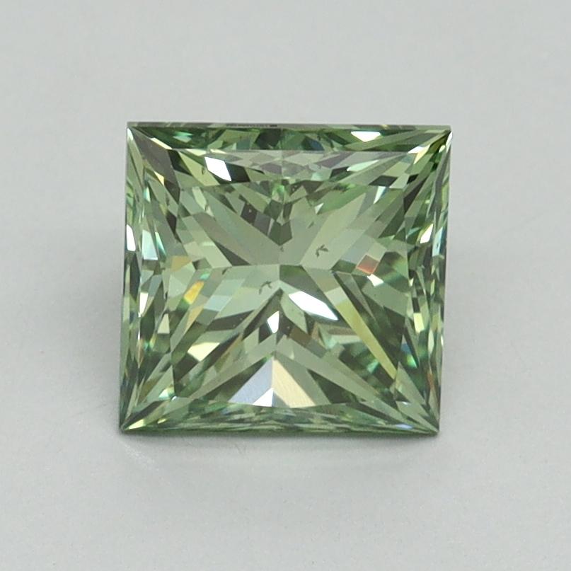 1.50 Ct. Fancy Vivid Green Princess Lab Grown Diamond