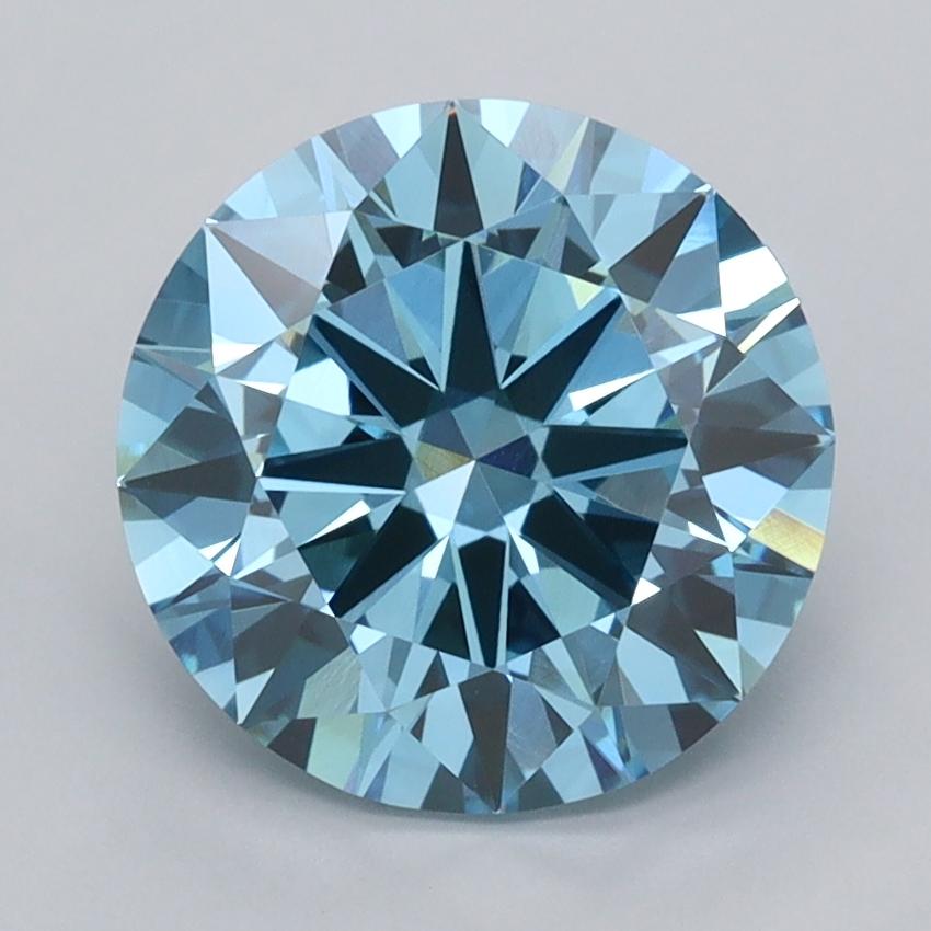3.00 Ct. Fancy Vivid  Blue Round Lab Grown Diamond
