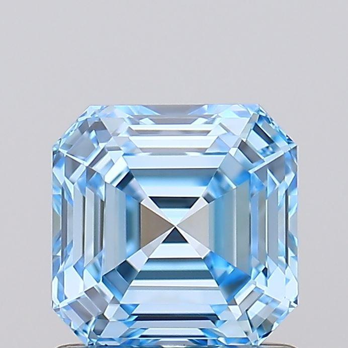 1.08 Ct. Fancy Vivid Blue Asscher Lab Grown Diamond