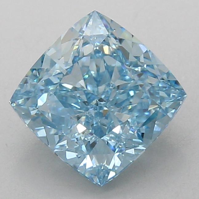 3.01 Ct. Fancy Vivid Blue Cushion Lab Grown Diamond