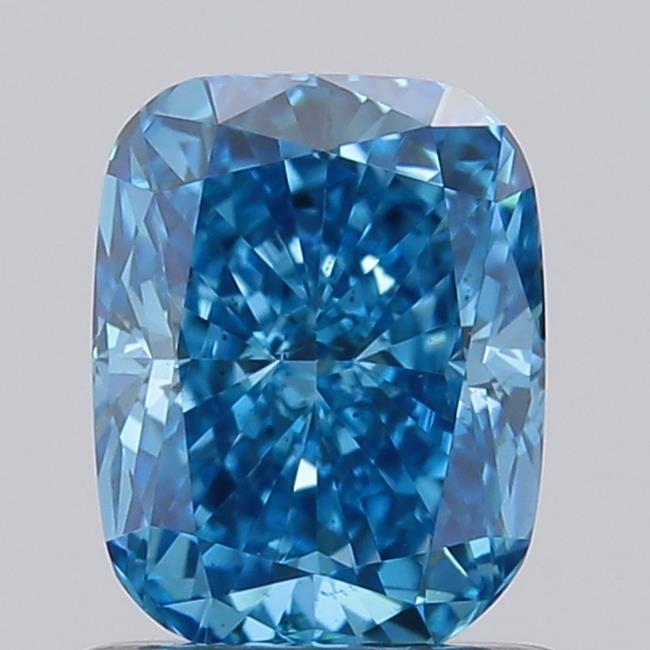 1.06 Ct. Fancy Vivid  Blue Cushion Lab Grown Diamond