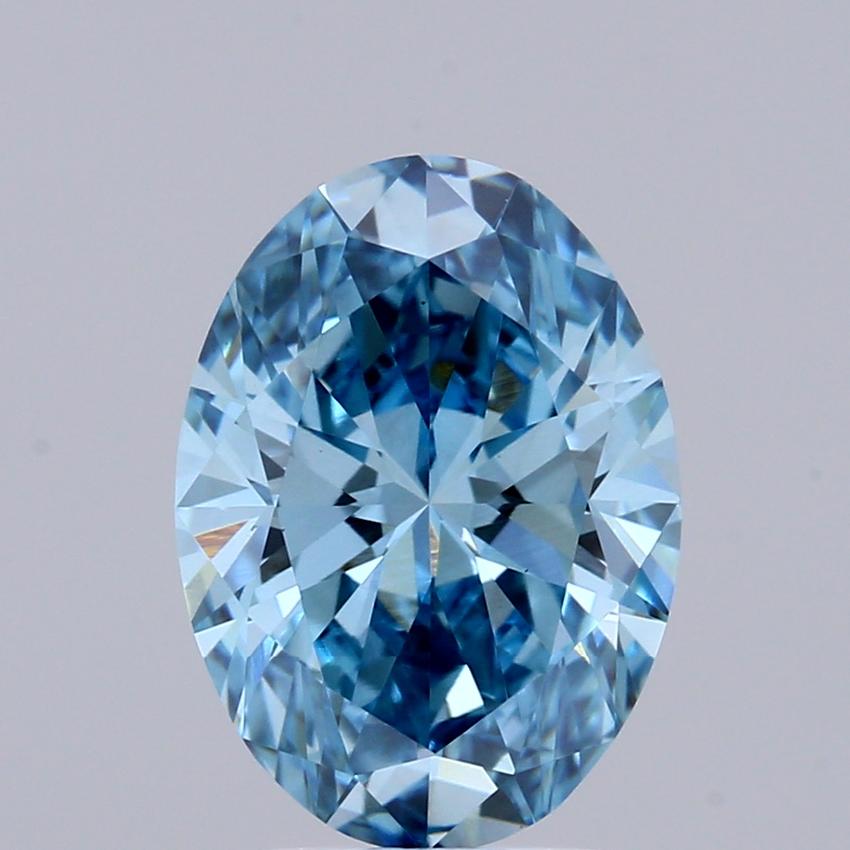 2.00 Ct. Fancy Vivid Blue Oval Lab Grown Diamond