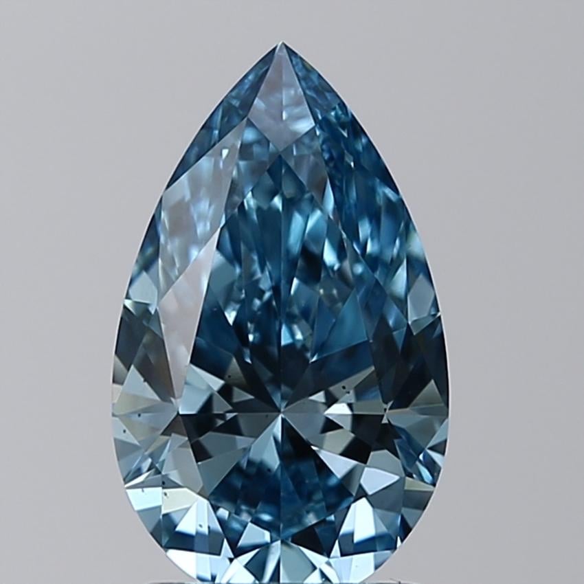 1.53 Ct. Fancy Vivid Blue Pear Lab Grown Diamond