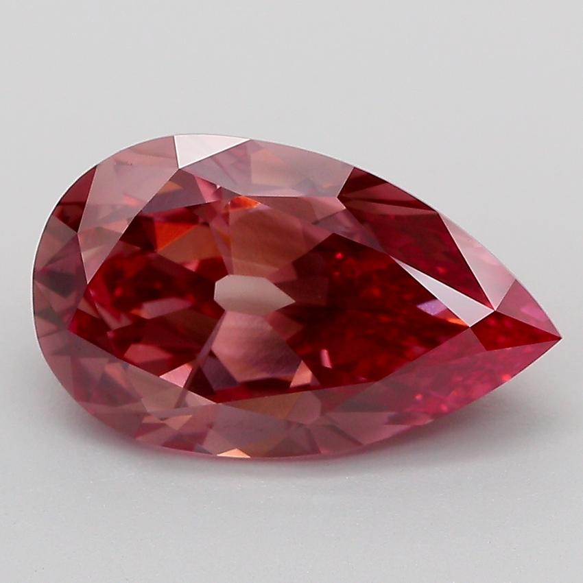 4.14 Ct. Fancy Vivid  Pink Pear Lab Grown Diamond
