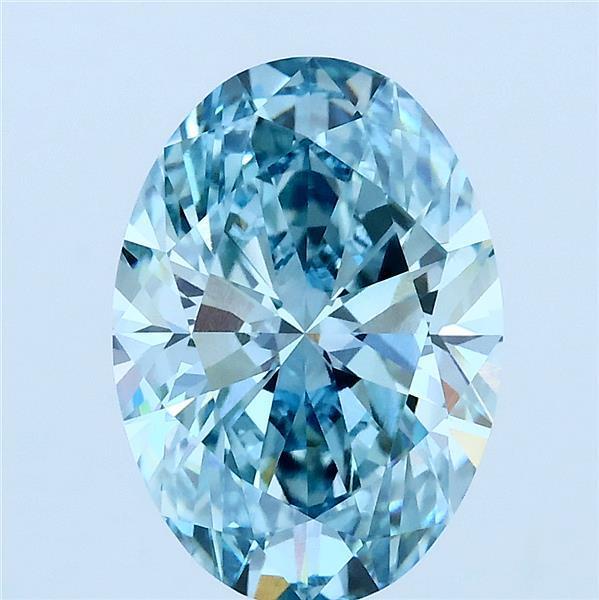 3.01 Ct. Fancy Blue Oval Lab Grown Diamond