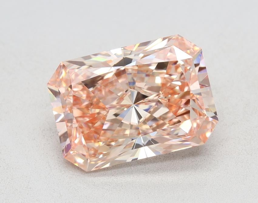 3.02 Ct. Fancy Intense Orangy Pink Radiant Lab Grown Diamond