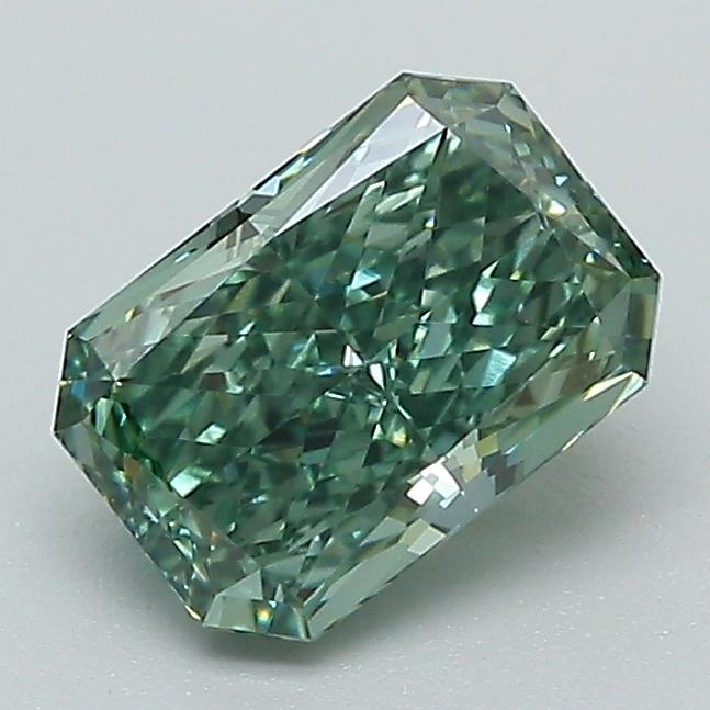1.22 Ct. Fancy Vivid Green Radiant Lab Grown Diamond
