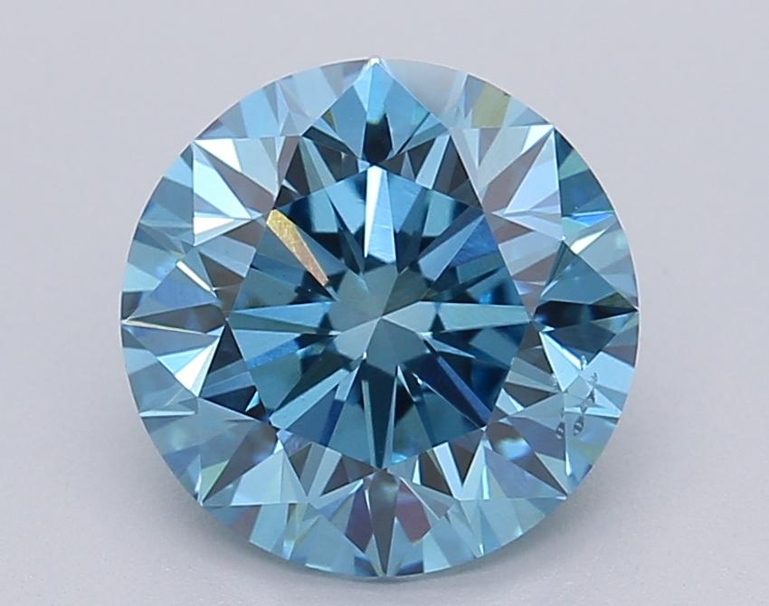 2.03 Ct. Fancy Vivid Blue Round Lab Grown Diamond