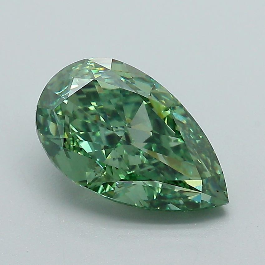 2.13 Ct. Fancy Vivid Green Pear Lab Grown Diamond