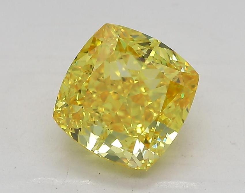 1.9 Ct. Fancy Vivid Yellow Cushion Lab Grown Diamond