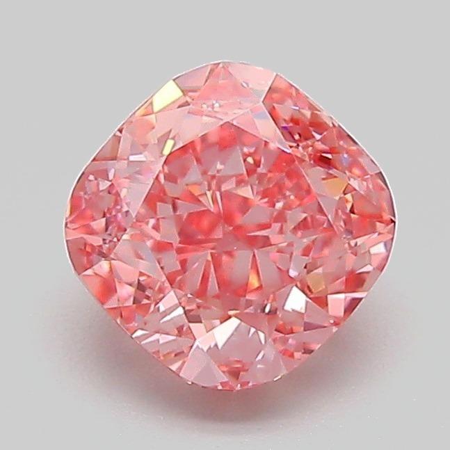 1.34 Ct. Fancy Vivid Pink Cushion Lab Grown Diamond