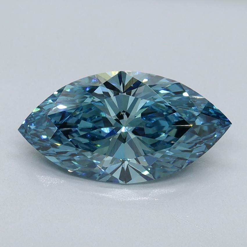 1.68 Ct. Fancy Vivid Malibu Blue Marquise Lab Grown Diamond