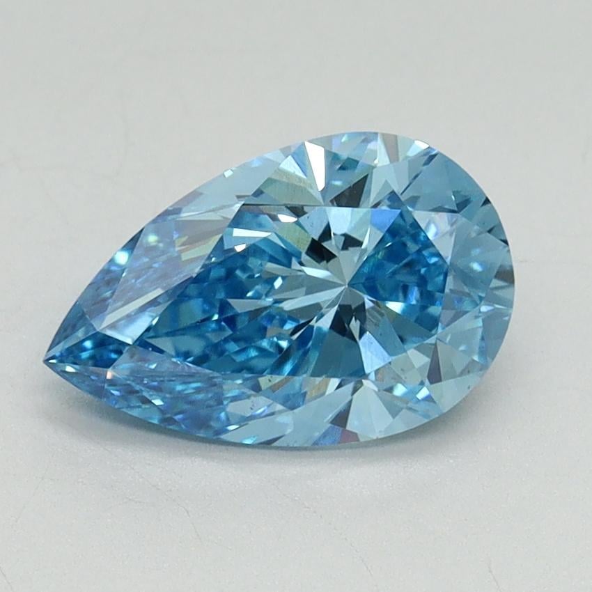 1.51 Ct. Fancy Vivid Blue Pear Lab Grown Diamond
