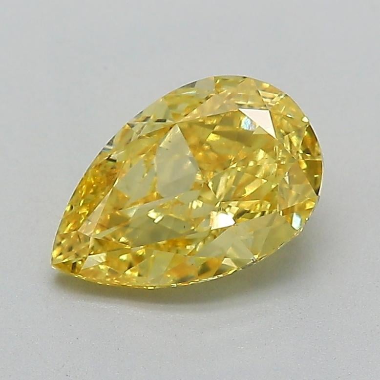 1.59 Ct. Fancy Vivid  Yellow Pear Lab Grown Diamond
