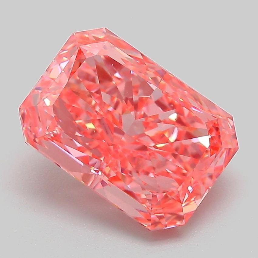 3.17 Ct. Fancy Vivid Pink Radiant Lab Grown Diamond