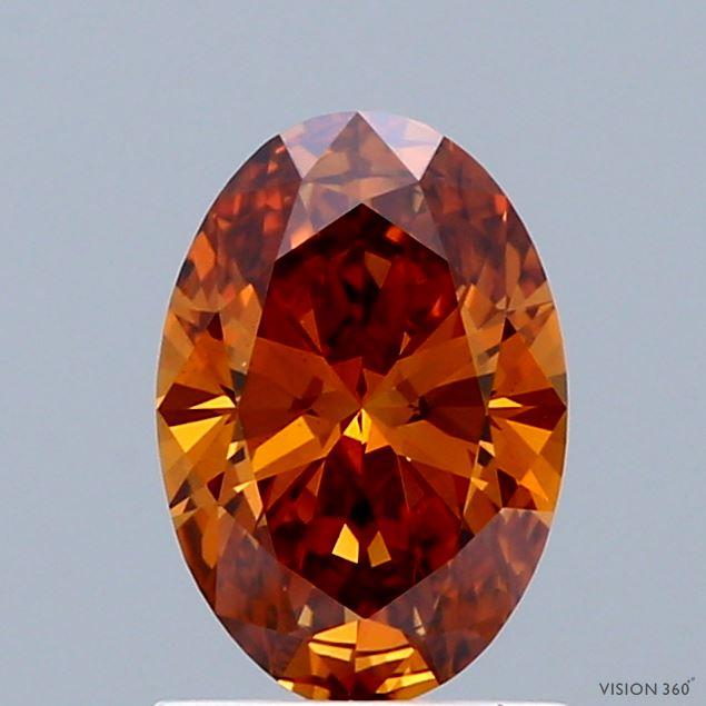 1.05 Ct. Fancy Intense Brownish Orange Oval Lab Grown Diamond
