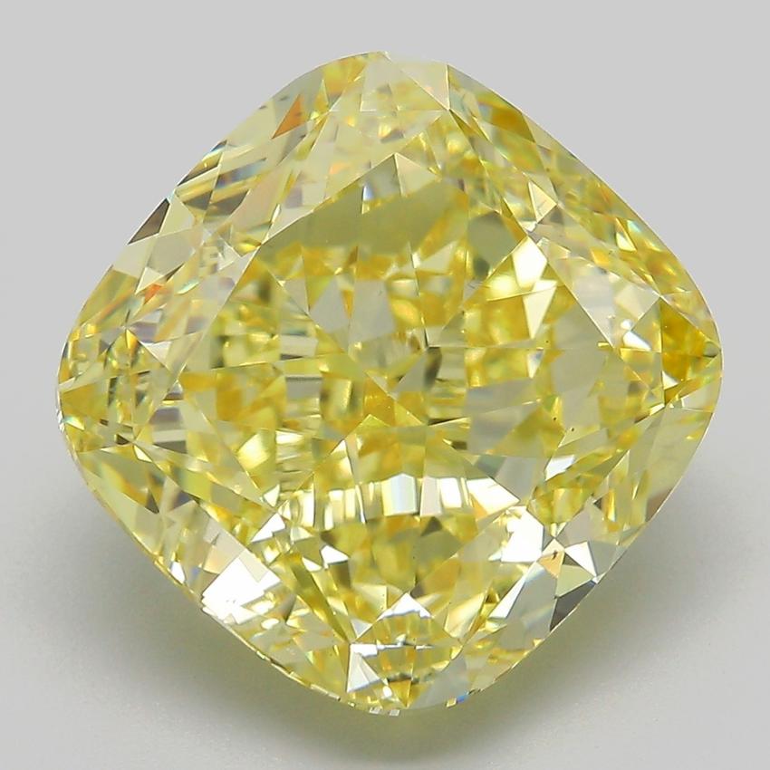 10.09 Ct. Fancy Intense  Yellow Cushion Lab Grown Diamond