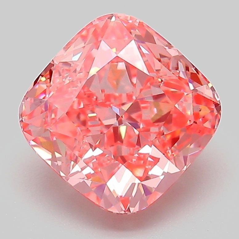 3.02 Ct. Fancy Vivid Pink Cushion Lab Grown Diamond