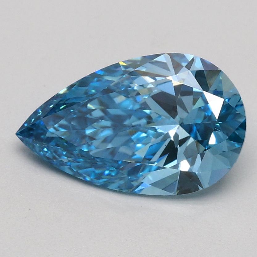 1.00 Ct. Fancy Vivid Blue Pear Lab Grown Diamond