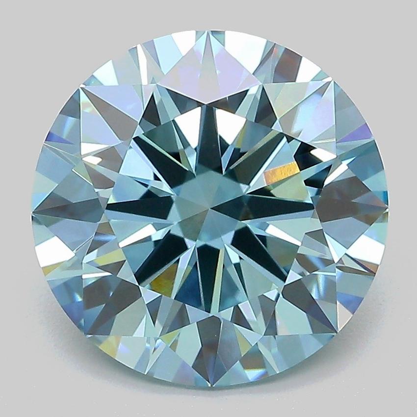 5.56 Ct. Fancy Vivid Blue Round Lab Grown Diamond
