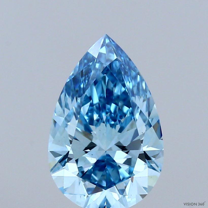 2.03 Ct. Fancy Vivid Blue Pear Lab Grown Diamond