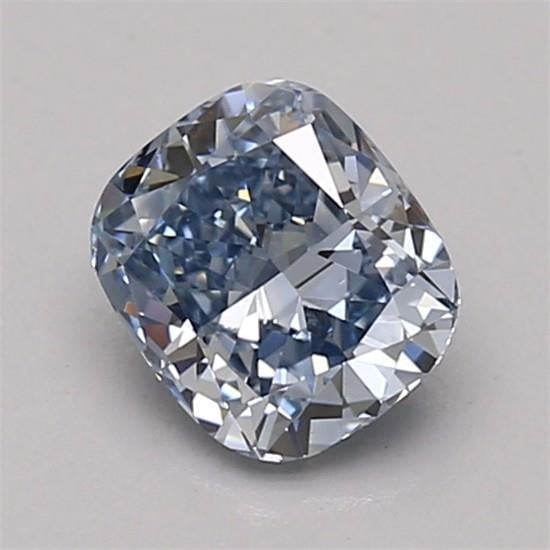 0.81 Ct. Fancy Vivid Blue Cushion Lab Grown Diamond