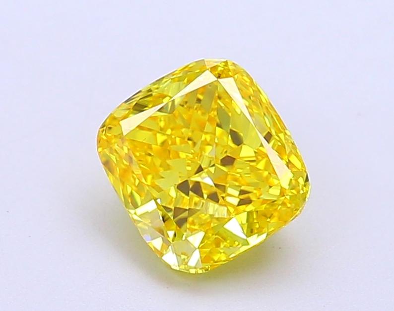 1.57 Ct. Fancy Vivid Yellow Cushion Lab Grown Diamond